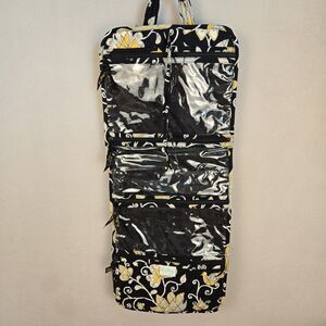 Vera Bradley Keep It Up Travel Organizer Yellow Bird Black Quilted Hang Bag Y2K